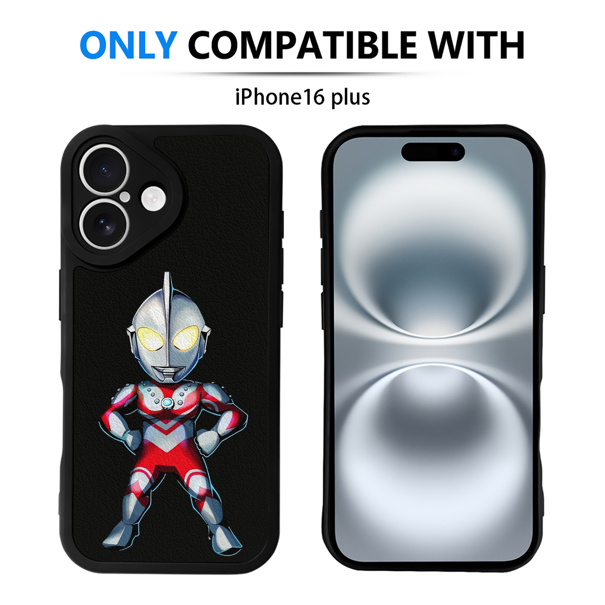 （画像用） ウルトラマン Ultraman 【iPhone 16シリーズ対応】シリコンスマホケース（レザー調） 材質：シリコン